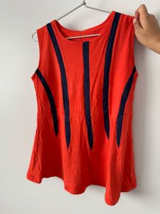 Sleeveless Orange Top