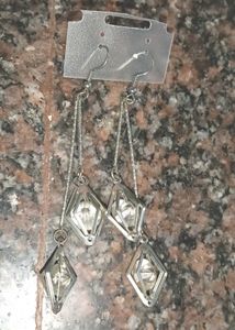 Elegant Silver-Tone Drop Earrings