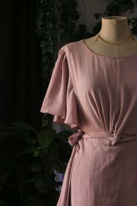 Dusty Rose Tie-Waist Dress