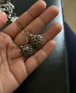 Silver Jhumka Earrings