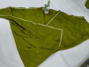 Olive Green Embroidered Pakistani Suit