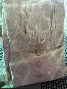 Off White Stitched Salwar Suit With Heavy Dupatta