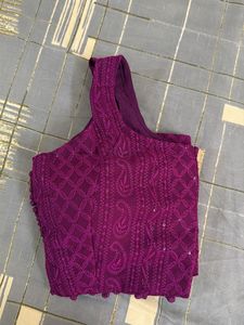Purple Embroidered Blouse