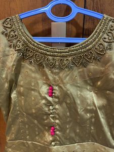 Sage Green Embellished Trapeze Umbrella Kurta
