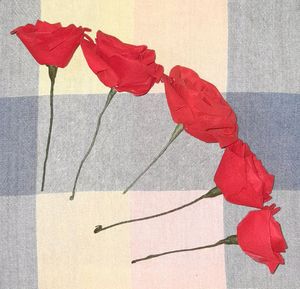 Pack Of 40 Artificial Handmade Flowers [Red Roses]