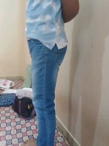 💙 Stylish Slim-Fit Blue Denim Jogger – Super Comf