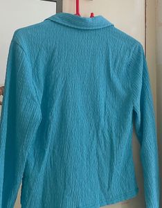 Textured Shirt With Ruched Detail