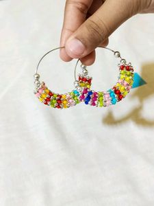 Beaded Hoop Earrings
