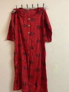 Red Printed Kurta