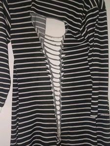Striped Open Cardigan