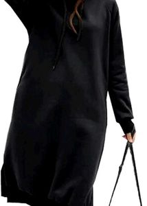 Black Warm Hoodie Dress