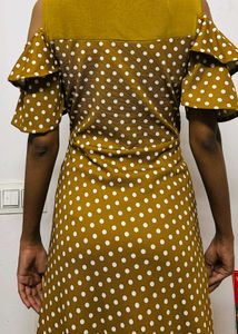 Net Embellished Mustard Gown