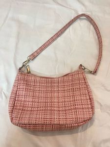 Pink Woven Handbag