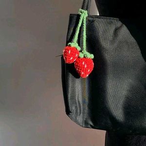 Crochet Strawberry 🍓 Bag Charm
