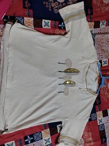 Stylish White Embellished Top