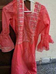 Elegant Pink Color Plazzo Suit With Dupatta