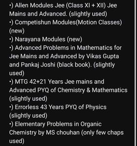 LIST OF JEE BOOKS📚