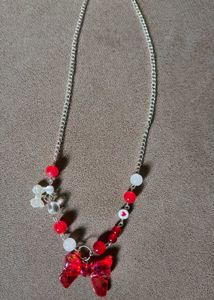 Red Bow Necklace