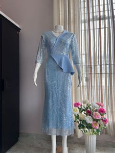 Blue Fully Sequined Luxe Gown