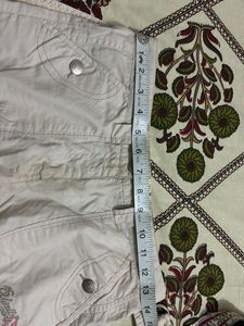 adjustable white cargo jeans