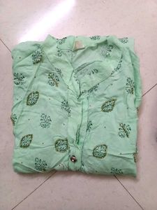 Green Girls Kurta And Plazzo Set
