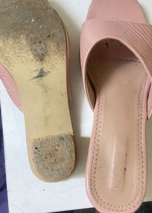 Pink Heeled Mules