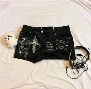 gothic y2k Black Shorts