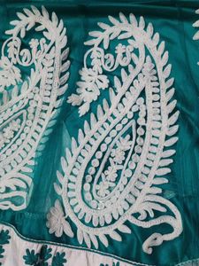 New Dress Elegant Green &amp; White Dres