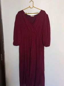 Burgundy Chevron dress