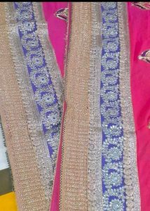 Pink Chiffon Sari With Blouse