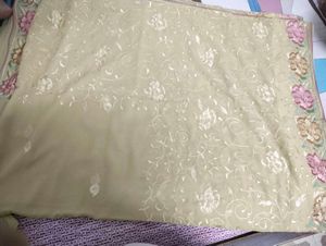Embroidered Thread Work Saree.