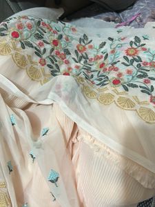 Peach Floral Only  Lehenga
