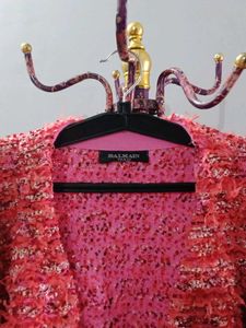 Pink Tweed Cropped Jacket