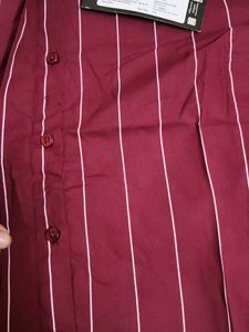 Hancock Maroon Striped Shirt - Size M