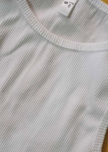 White Ribbed Tank Top