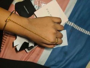18 K Gold Thick Plated Bracelet And Ring