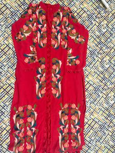 Red Embroidered Kurti