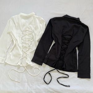 Combo Y2K Fitted Shirt Lace Up Corset