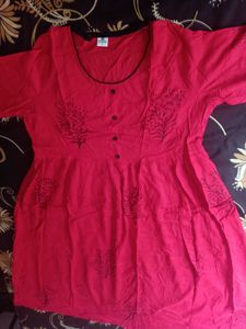 Red Floral Kurta