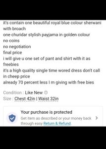 Men Royal Blue Sherwani With Churidar