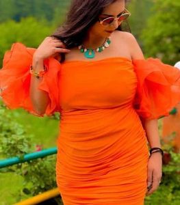 Savana Ruffle Sleeves Bodycon Dress