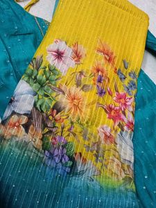 Teal &amp; Yellow Salwar Suit