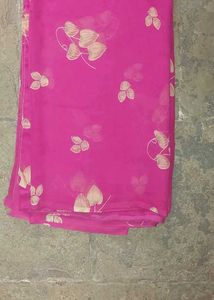 Pink Floral Saree
