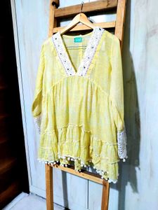 Light Yellow Cotton Top Size-36-38