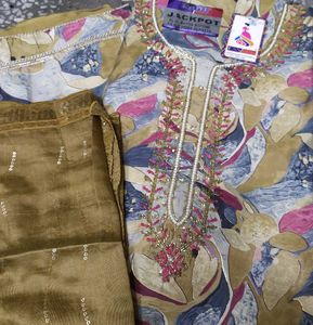 Embroidered Rayon Salwar Kameez Fabric