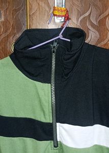 Gritstones High Neck T-shirt With Half Zipper