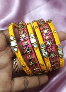 Silk Thread Bangles - Set of 6