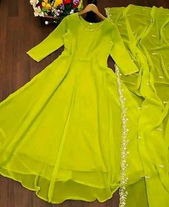 Georgette Gown With Dupatta