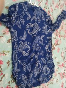 Paisley Print Blue Top