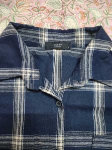 Blue Plaid Flannel Shirt